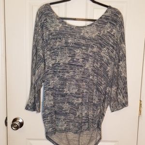 Blue & white shimmer blouse, Sz 18-20W Faded Glory